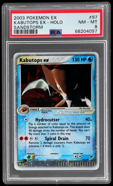 2003 Pokemon EX Sandstorm Kabutops EX Holo PSA 8