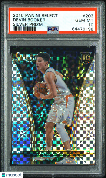 2015 Panini Select Devin Booker #203 Silver Prizm Courtside Rookie RC PSA 10