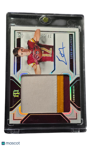 2025 Panini National Treasures Luke McCaffrey /25 RC Patch