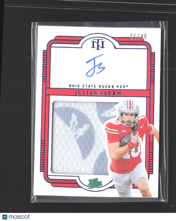 2025 Panini National Treasures Collegiate Julian Sayin #133 Authentic Patch Memorabilia