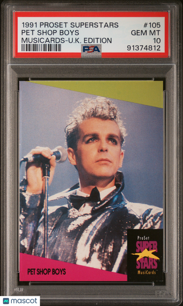 1991 Proset Superstars Musicards-U.K. Edition Pet Shop Boys #105 PSA 10
