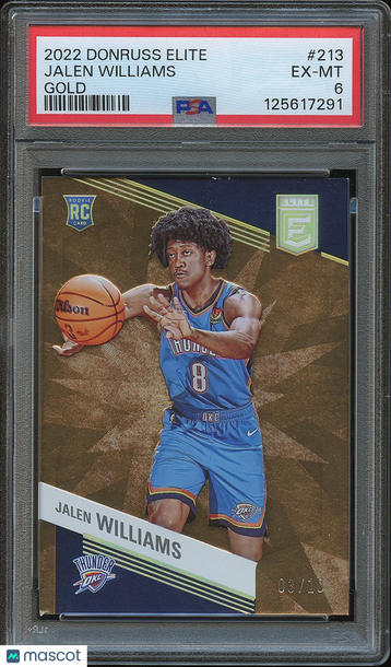 2022 Panini Donruss Elite Jalen Williams #213 Gold Rookie PSA 6
