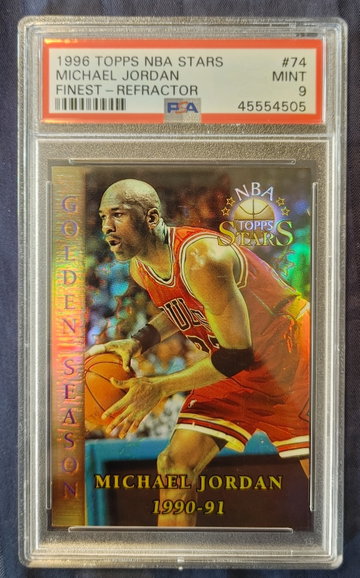1996 Topps NBA Stars Michael Jordan Refractor PSA 9 Mint