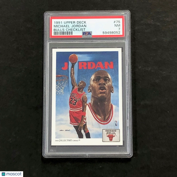1991 Upper Deck Michael Jordan #75 Bulls Checklist PSA 7