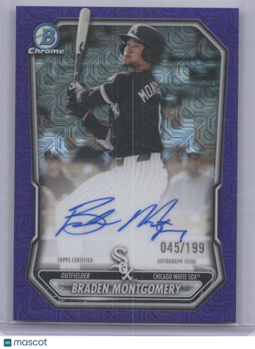 2026 Bowman Chrome Mega Autograph Braden Montgomery #BMA-BM Purple Mojo Refractor 045/199