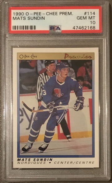 Mats Sundin 1990 O-Pee-Chee Premier #114 Rookie RC PSA 10