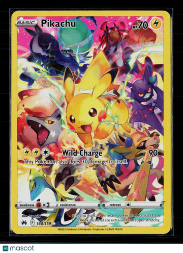 2023 Crown Zenith Pikachu Holo Secret Rare FA #160/159