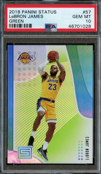 2018 Status Green #57 LeBron James PSA 10 Gem Mint