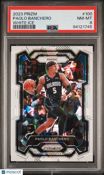2023 Panini Prizm Paolo Banchero #100 White Ice PSA 8