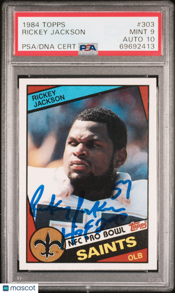 1984 Topps Rickey Jackson #303 PSA 9 Auto 10