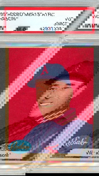 1955 Rodeo Meats Athletics Vic Raschi PSA 3 (MC) P1311