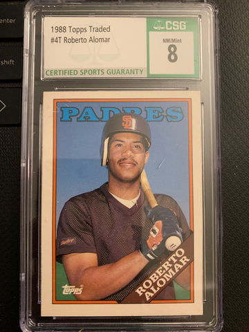 1988 Topps Traded Roberto Alomar HOF Rookie Card CSG 8 NM/Mint