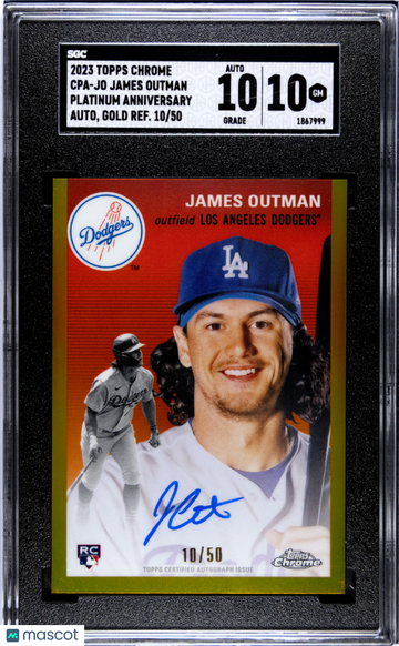 2023 Topps Chrome Platinum Anniversary James Outman Autograph Gold Refractor #CPA-JO SGC 10