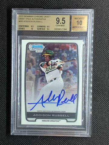 2012 Bowman Chrome Draft ADDISON RUSSELL Autograph BGS 9.5 Card