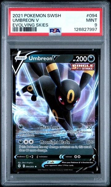 2021 Pokemon Sword and Shield Evolving Skies Umbreon V #094 PSA 9