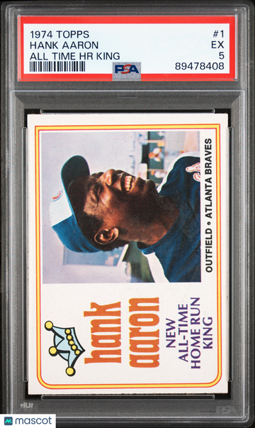 1974 Topps Hank Aaron #1 All Time HR King PSA 5