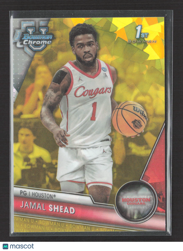 2024 Bowman Chrome University Jamal Shead #30 Yellow Refractor 21/75