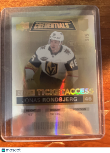 2021-22 Upper Deck Credentials Jonas Rondbjerg #78 Gold Short Print Parallel/Variety Rookie