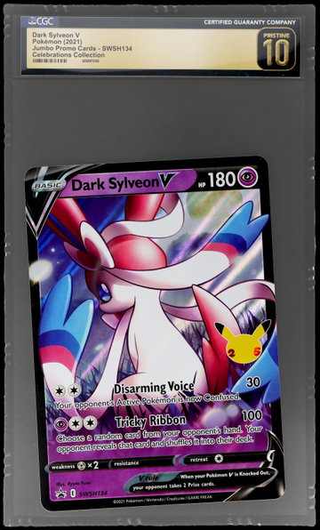 2021 Pokemon Sword And Shield Black Star Celebrations Collection Jumbo Dark Sylveon V CGC 10 Pristine