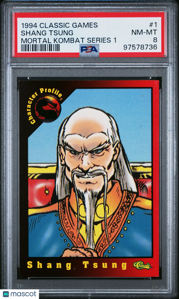 1994 Classic Games Mortal Kombat Series 1 Shang Tsung #1 PSA 8