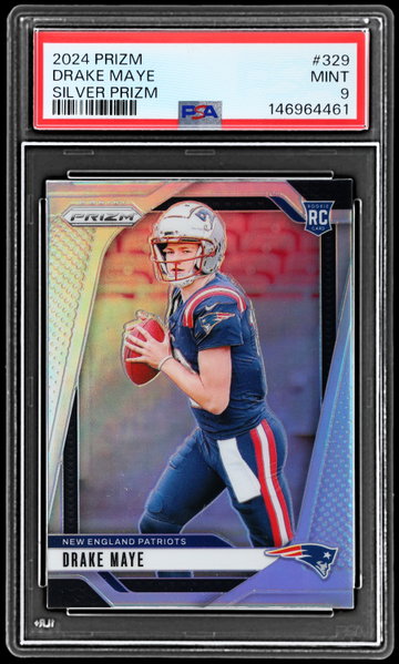 2024 Panini Prizm Drake Maye Silver Prizm PSA 9 RC