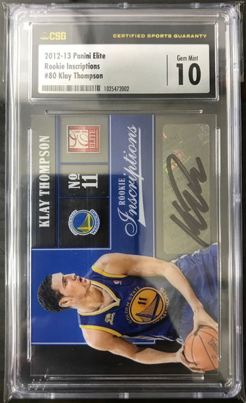 2012 panini Elite Rookie Inscriptions #80 Klay Thompson RC auto csg10