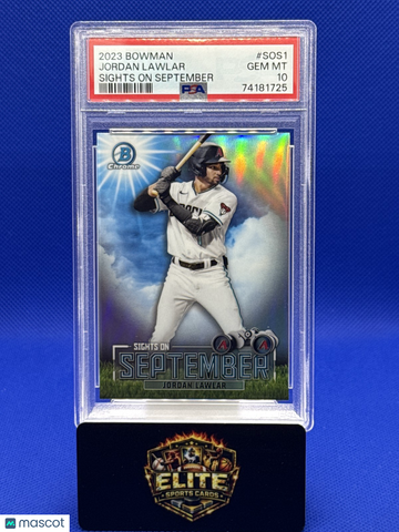 2023 Bowman Jordan Lawlar #SOS-1 Sights on September Red Refractors SN PSA 10