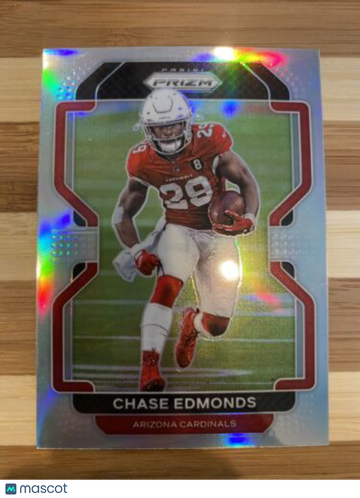 🔥2021 Panini Prizm Chase Edmonds Silver Prizm Cardinals #77