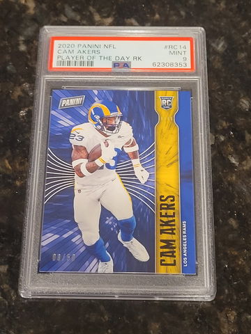 2020 Panini Cam Akers Rookie RC Player of the Day SP Insert #/50! PSA 9 MNT
