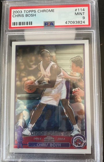 Chris bosh 2003 topps chrome rookie psa 9