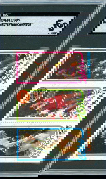 1980 Topps Bird #34 Erving #174 Magic Johnson #139 Rookie SGC 5 P1321