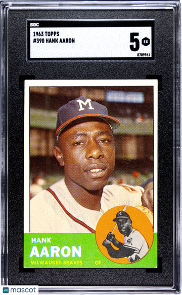 1963 Topps Hank Aaron #390 SGC 5