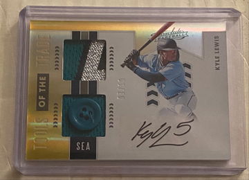 2020 Panini Absolute Kyle Lewis relic/auto/button /10