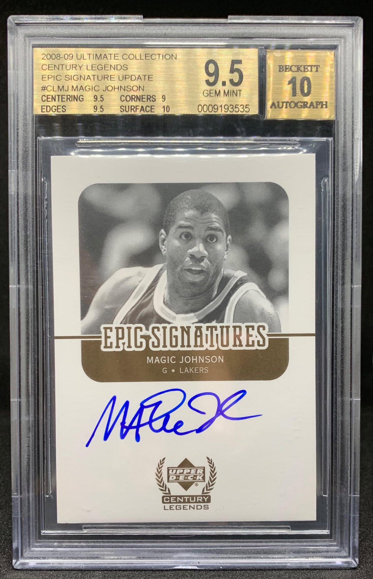 UPPER DECK EPIC SIGNATURES MAGIC JOHNSON BGS 9.5 AUTO 10 POP 3 | MySlabs