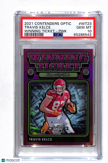 2021 Panini Contenders Optic Winning Tickets Travis Kelce #WT23 Pink PSA 10