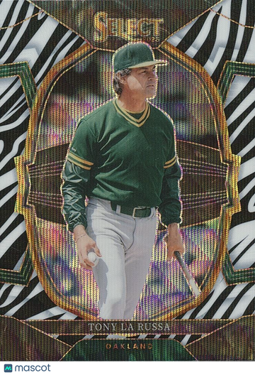 Tony LaRussa 2023 Panini Select Zebra Prizm Oakland Athletics