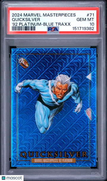 2024 Upper Deck Marvel Masterpieces '92 Platinum Quicksilver #71 PSA 10