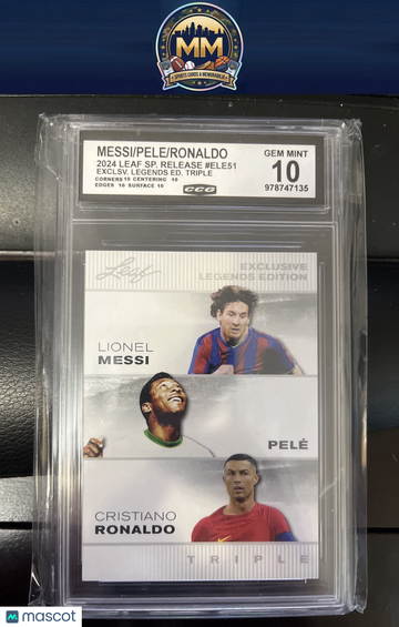 2024 Leaf Lionel Messi / Pele / Cristiano Ronaldo Pelé Ronaldo Cristiano Ronaldo Lionel Messi #ELE59 Leaf Multi-Sport Sp