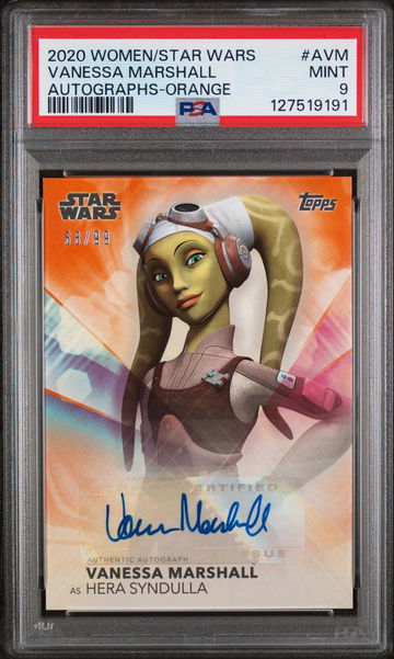 2020 Topps Women of Star Wars Autographs Orange Vanessa Marshall #AVM /99 PSA 9
