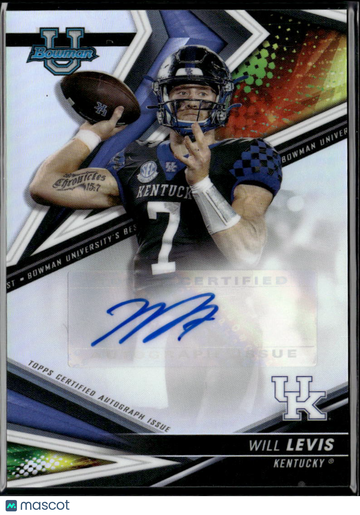 Will Levis 2022 Bowman University Best Auto Refractor Kentucky Wildcats