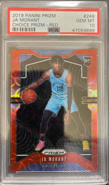 Ja Morant #249 2019 Panini Prizm Choice Red Prizm /88 PSA 10