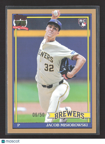 2025 Topps 75th Anniversary Jacob Misiorowski #T91-74 Gold /50 RC
