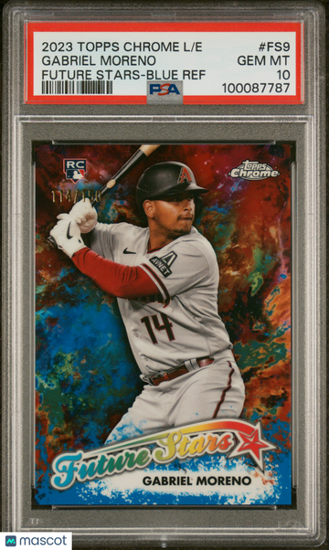 2023 Topps Chrome Logofractor Edition Future Stars Gabriel Moreno #FS9 Blue Ref PSA 10