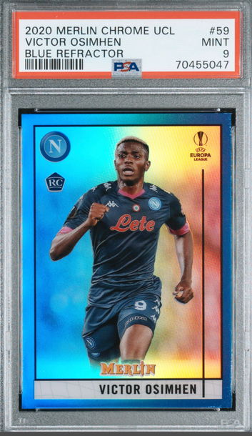 2020 Merlin Chrome Victor Osimhen Blue PSA 9