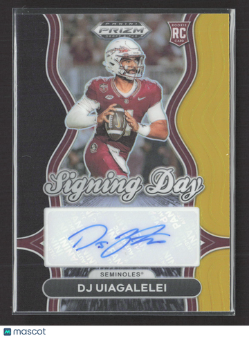 2025 Panini Prizm Draft Picks Signing Day DJ Uiagalelei #SD-DUI Gold RC