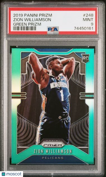 2019 Panini Prizm Zion Williamson #248 Green PSA 9