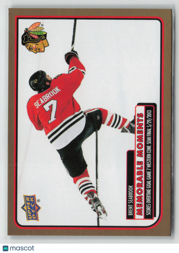 2025-26 Upper Deck Chicago Blackhawks Centennial Brent Seabrook #MM-34 Memorable Moments Gold
