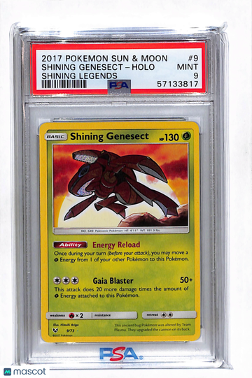 2017 Pokemon Sun & Moon Shining Legends Shining Genesect Shining Legends PSA 9 #9