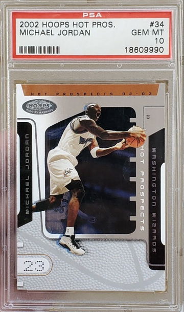 2002 Fleer Hoops Hot Prospects 34 Michael Jordan Washington Wizards PSA 10 Gem Mint