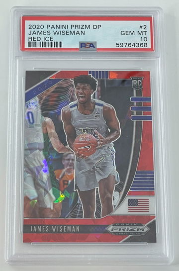 James Wiseman 2020 Panini Prizm Draft Picks Red Ice Rookie Card RC #2 PSA 10